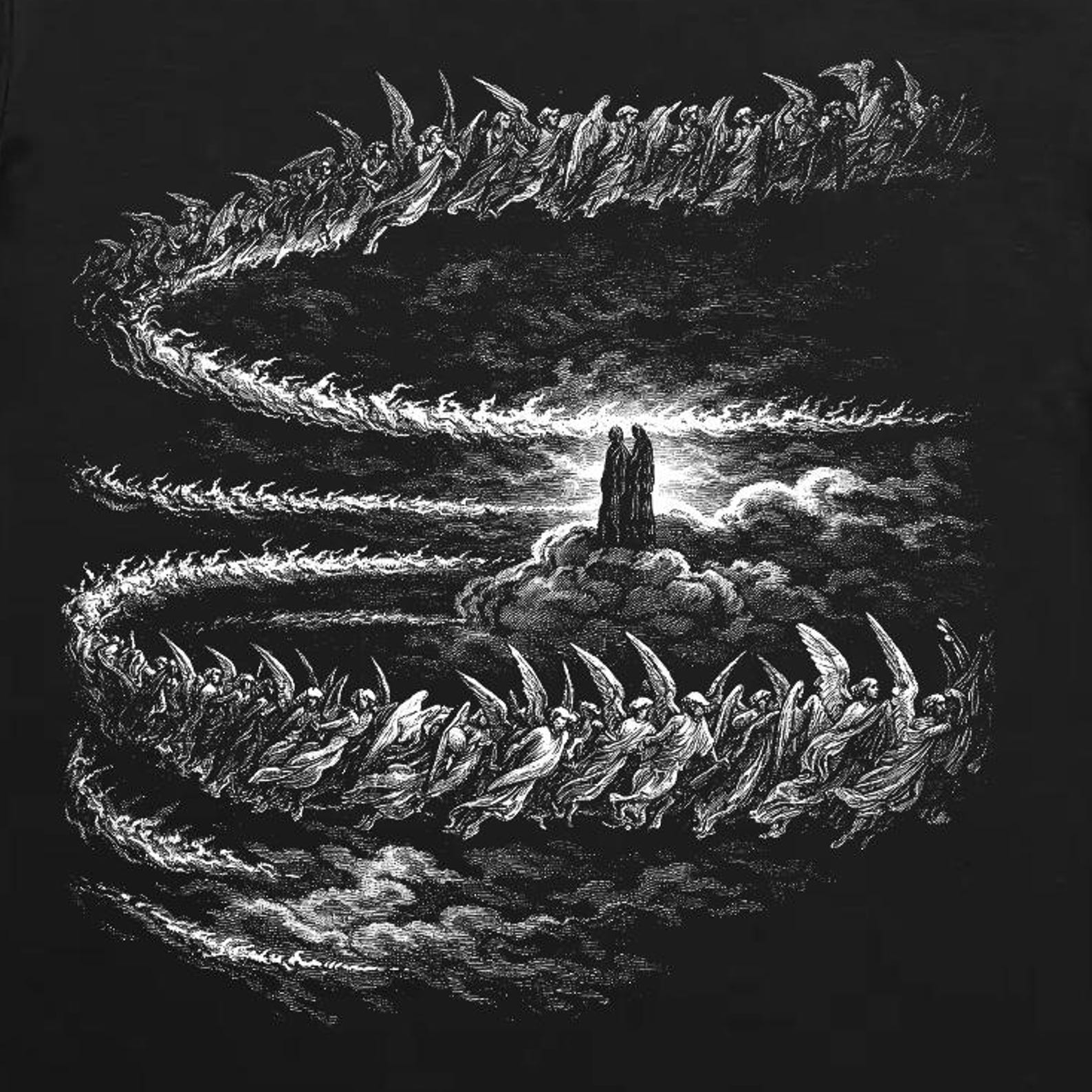 Dante s Paradise Angels Shirt | Gustave Doré Engraving, Dark Academia Gothic Art XL