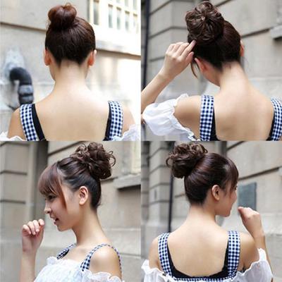 Women S Messy Wavy Hair Bun Extension Elastic Hair Tie Hairpiece