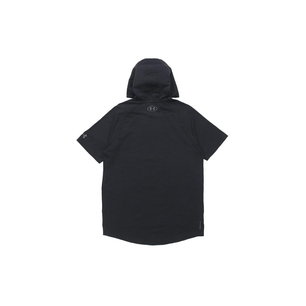 Under Armour Project Rock Charged Cotton Short Sleeve Hoodie Men Tops Black 1351525-001