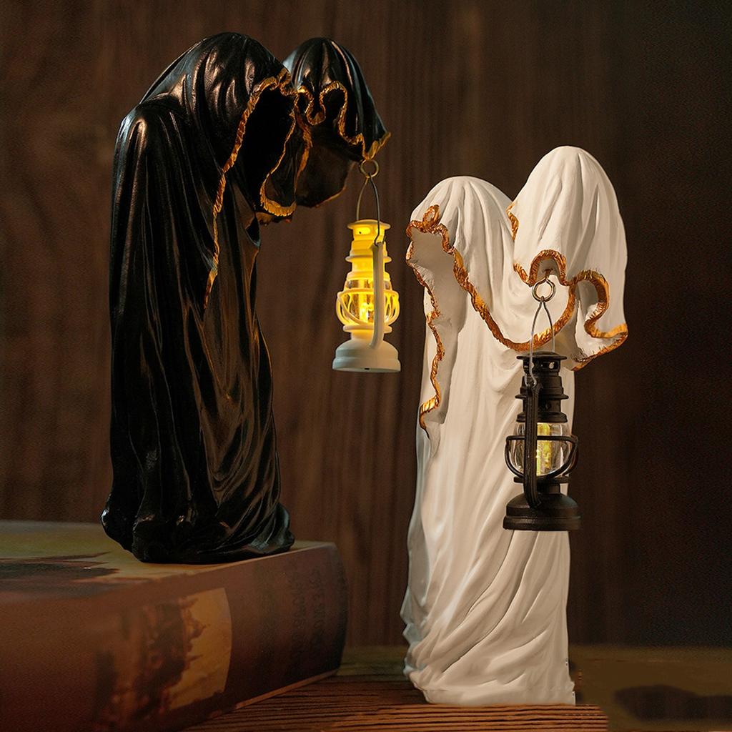 Dark Mysterious Man In Black Desktop Halloween Creative Decoration Ornaments
