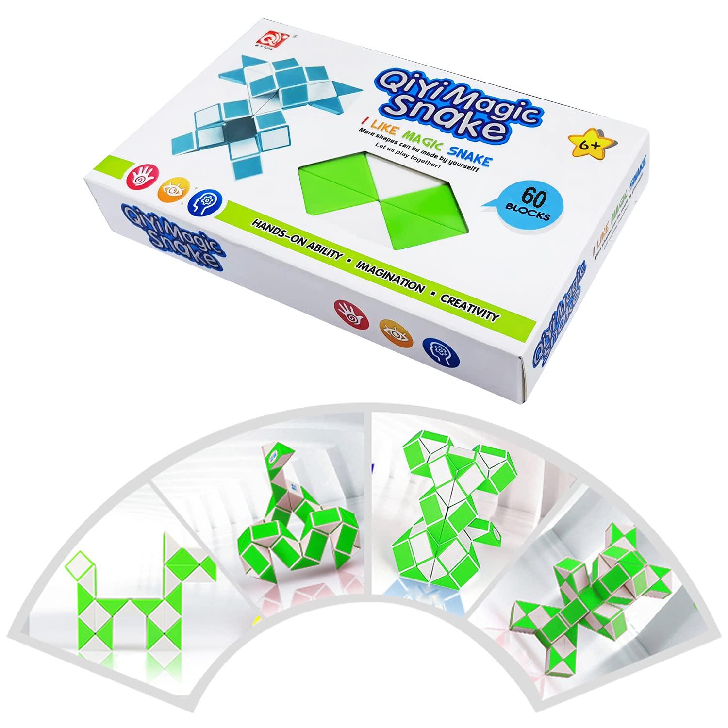 Snake Cube Magic Twist Puzzles 60 Wedge Magic Ruler Speed Snake Twist Puzzle Cube Snake Cube Stress Relief Brain Training Intelligence Game Birthday