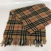 Used Burberrys Burberry Scarf 100% Cashmere Nova Check Beige All-over Pattern Fringed Vintage Scarf Stole Shawl Cold Protection