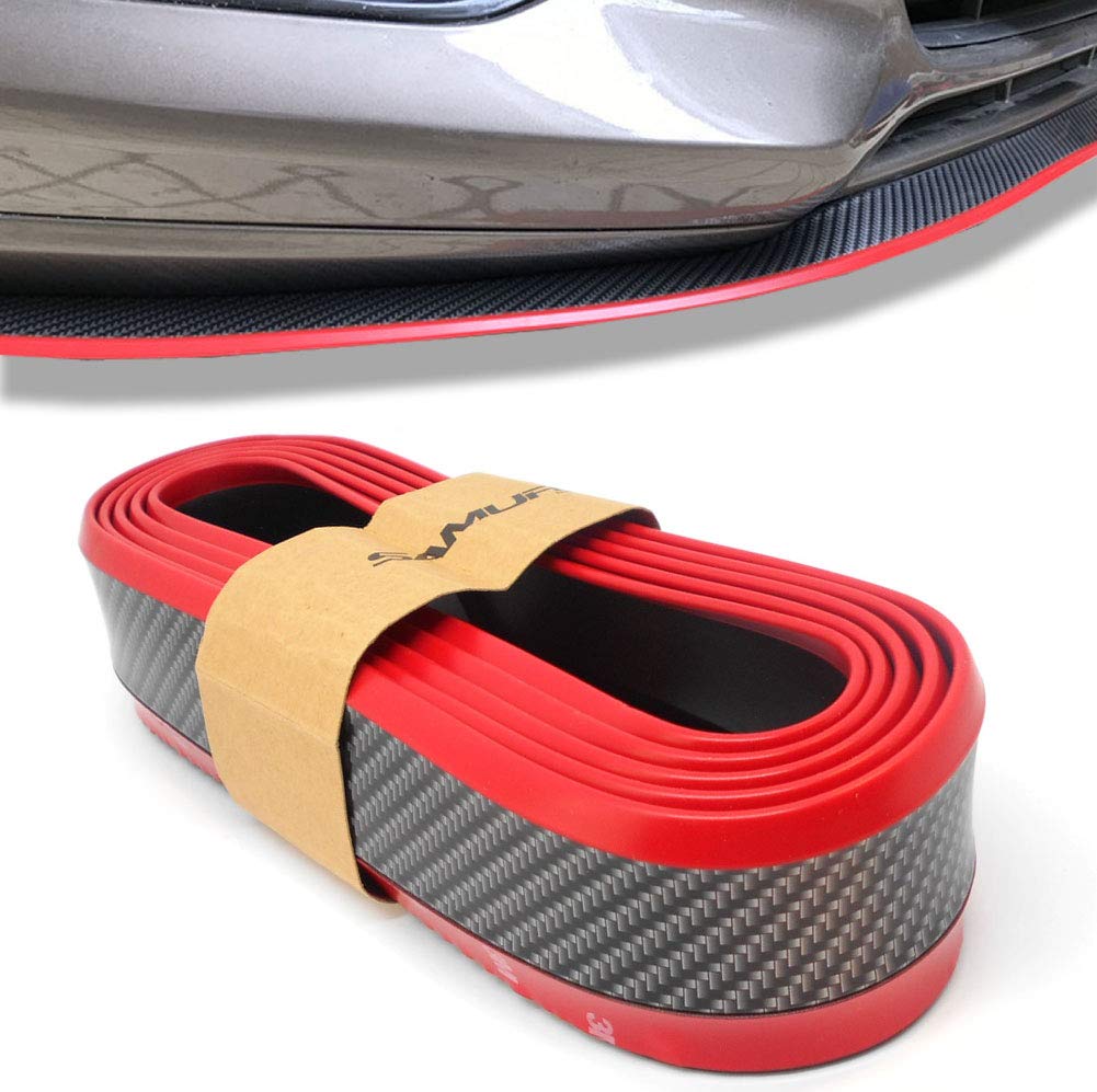 

Molly Trade Передний спойлер Губа Бампер Нижняя защита Резина Клейкий Карбоновый стиль (Карбон х Красная линия) красный