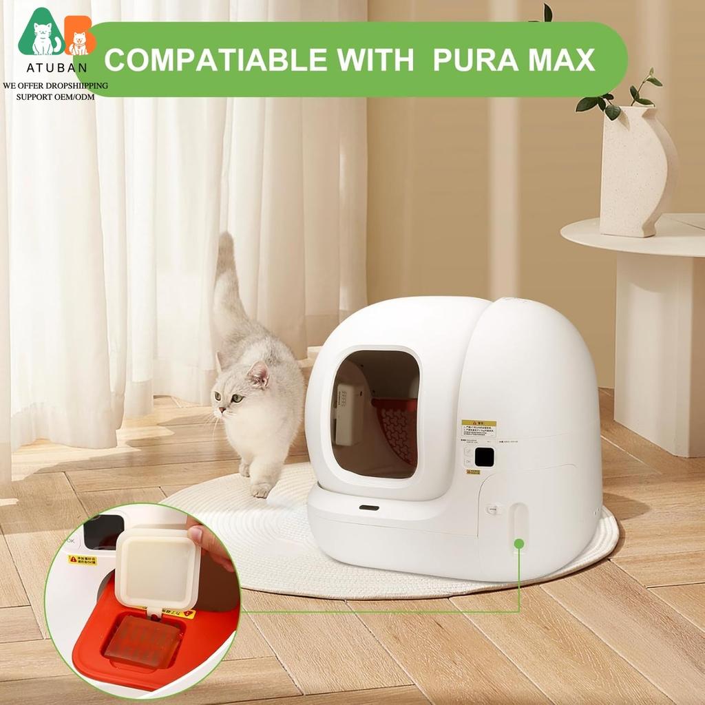 ATUBAN Odor Eliminator Compatible PuraMax Self-Cleaning Cat Litter Box,Cat Toilet Odor Control for PuraMax Automatic Litter Box