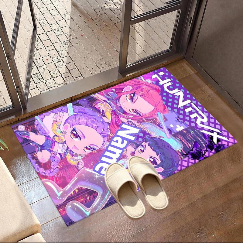 Custom Name Personalized KPop Demon Hunters Print Carpet, Versatile Home Decor Rug, for Playroom, Apartment, Balcony, Entryway, Hallway Gift