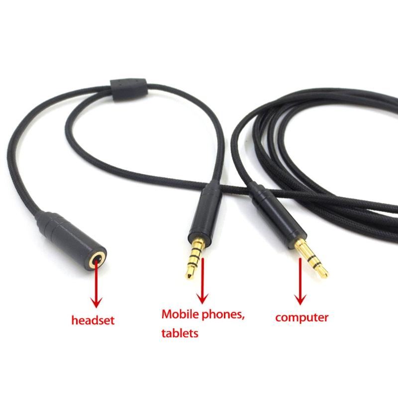 New 2m Chat Link Adapter Cable for 3.5mm 1 Female to 2 Male Adapter Cable for /Switch HD60S Gaming Accessories