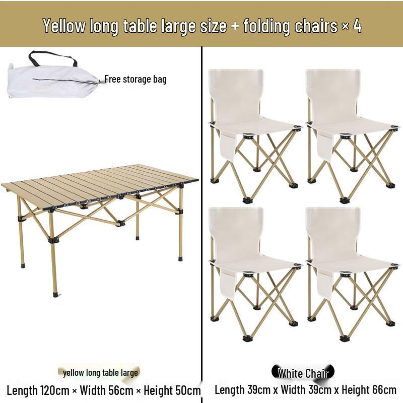 ZISIZ Portable Camping Outdoor Folding Table & Chair Set