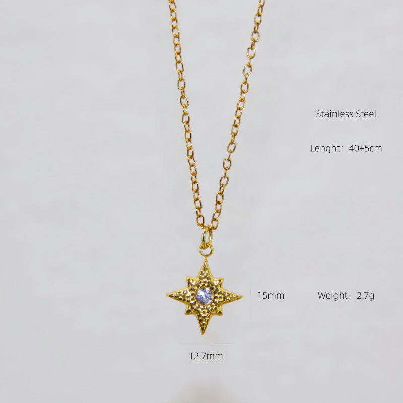 Women's Radiant Eye Pendant Cross Chain Necklace - Versatile Street Style Jewelry in Stainless Steel