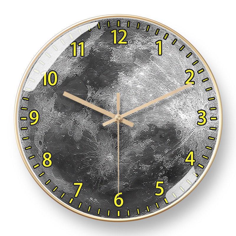 Moonstone Quartz Wall Clock - Silent, Artistic Design with Automatic Time Sync for Living Room