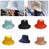 Foldable Raw Edge Fisherman Hat Sunshade Sun Protection Cap Versatile Thin Bucket Hat  Women