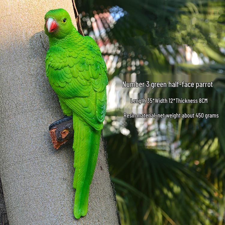 Wall-Mounted Parrot On Tree: Hanging Tree Ornament Bird Model