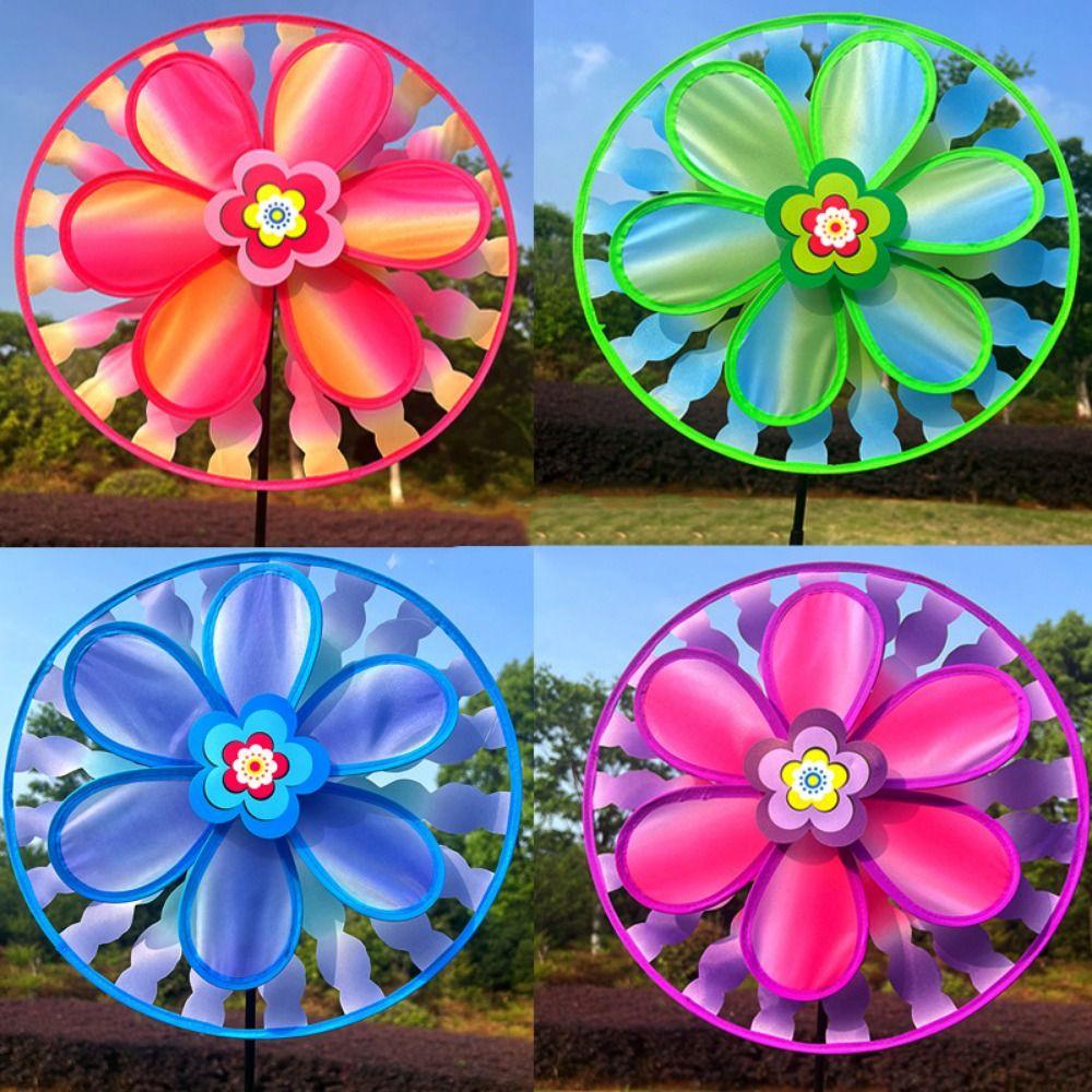 Multistyles Sunflower Windmill PVC Stake Standing Lawn Flower Pinwheel  Outdoor Party Picnic Decor