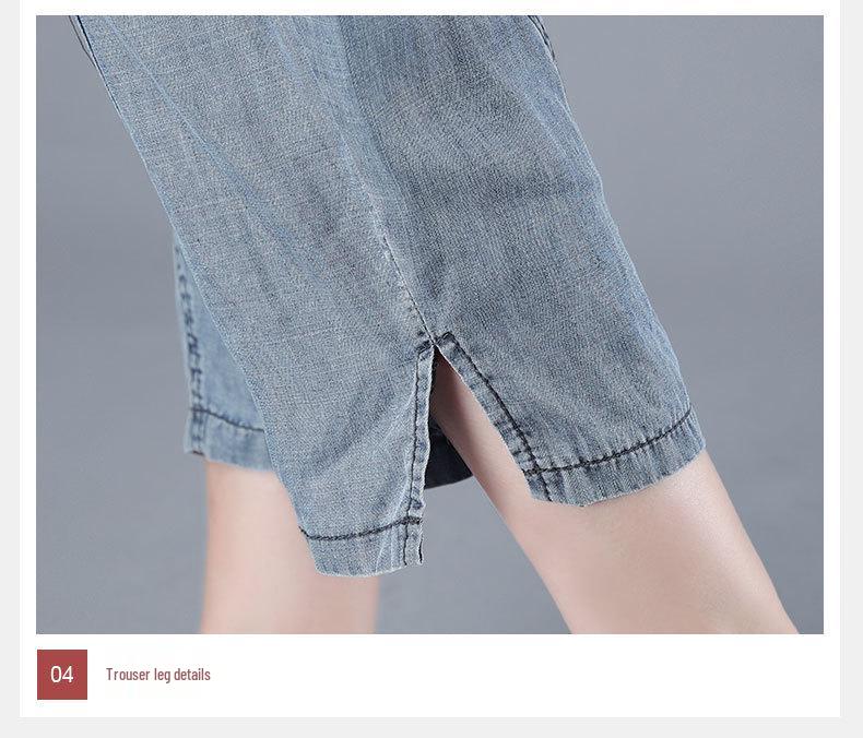 2024 Korean Style Summer Casual Loose Straight-Leg Jeans: Slimming Plus-Size, Versatile Seven-Point Pants