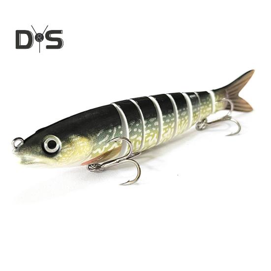 13.5CM/19G Multi-Jointed Fishing Lure with Hooks Slow Sinking 8-Section Swimbait Bionic Hard Artificial Bait Freshwater Saltwater Fishing Accessories