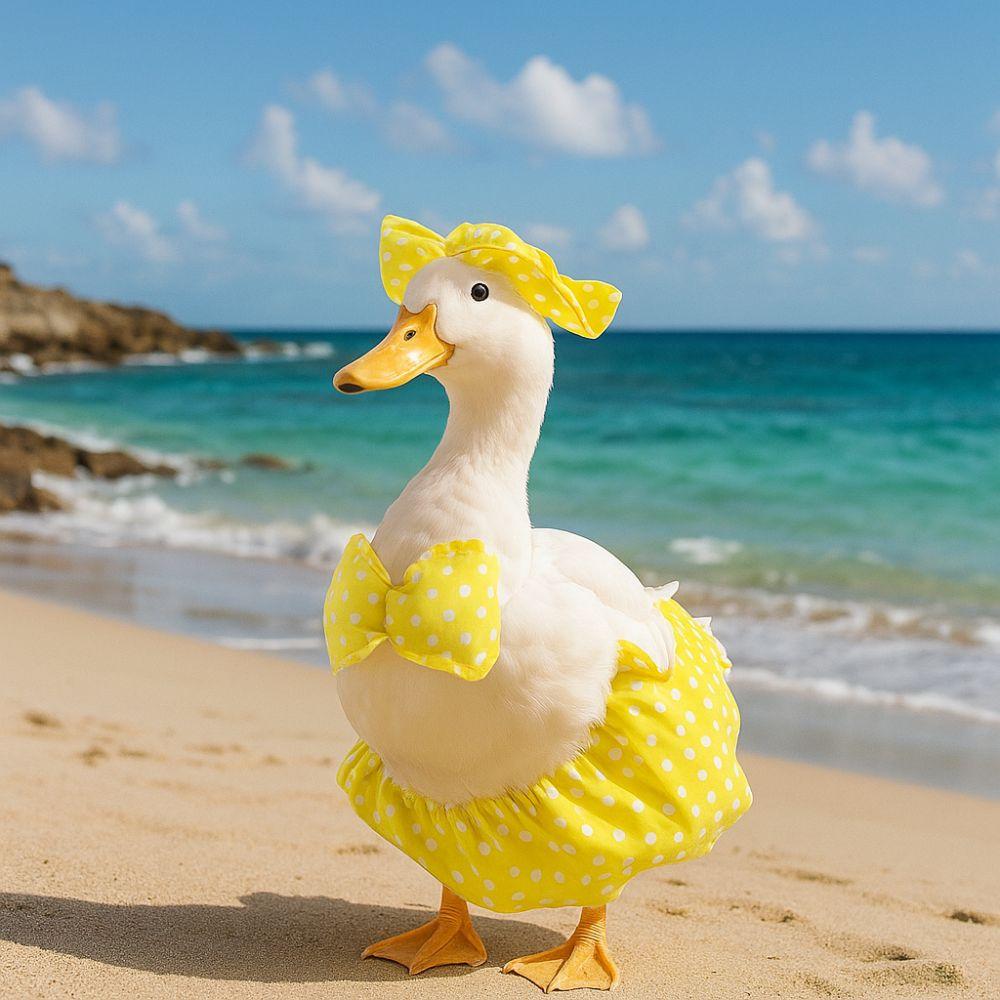 Novelty Duck Hawaiian Costume Breathable Porch Goose Outfit Goose Bikini Costume  Garden Decoration