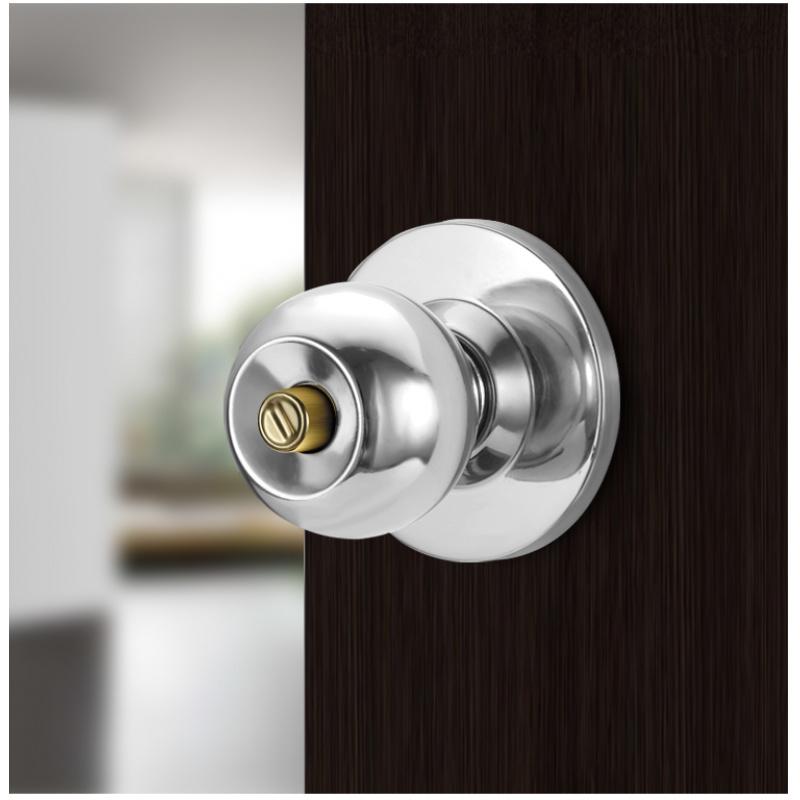 Round Aluminum Alloy Door Knob Lock Set Rotation Knobset with Key Metal Handle for Home Bathroom Bedroom