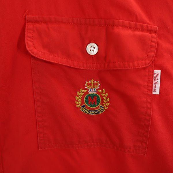 mikihouse Long sleeve shirt M Red Made in Japan logo Men's Used