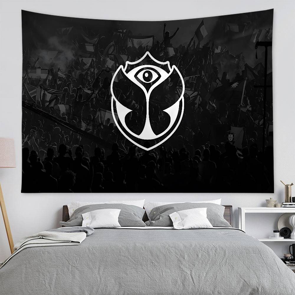 TTomorrowland Music Logo Printed Large Wall Tapestry Art Science Fiction Room Home Decor Decor Blanket