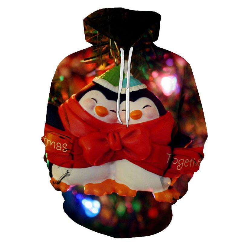 New Christmas Gift Theme Men's 3D Printed Hoodie Fashion Snowman Hooded Sweatshirt Hooded Pullover Boy Clothes