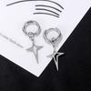 Rockyu Earrings for Women and Dangling Star Set for Both Stainless Steel Fashion Accessories Men, Hoop, Earrings, Stylish, Star, Earrings, Stylish,