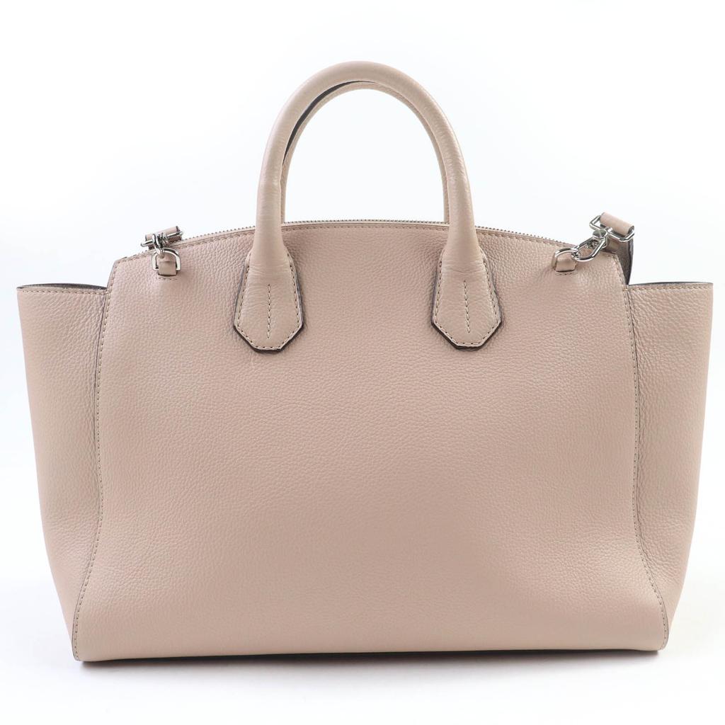 Bally Shoulder Bag SOMMET ZIP Leather 2WAY Handbag Pink Beige Leather Women Used