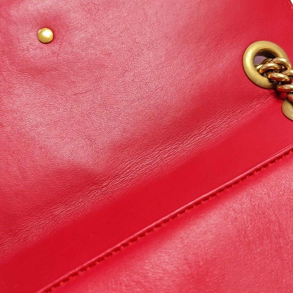 [Pre-Owned] Gucci GG Marmont Small Matelassé Shoulder Bag 'Red' - Good #MA4NP8