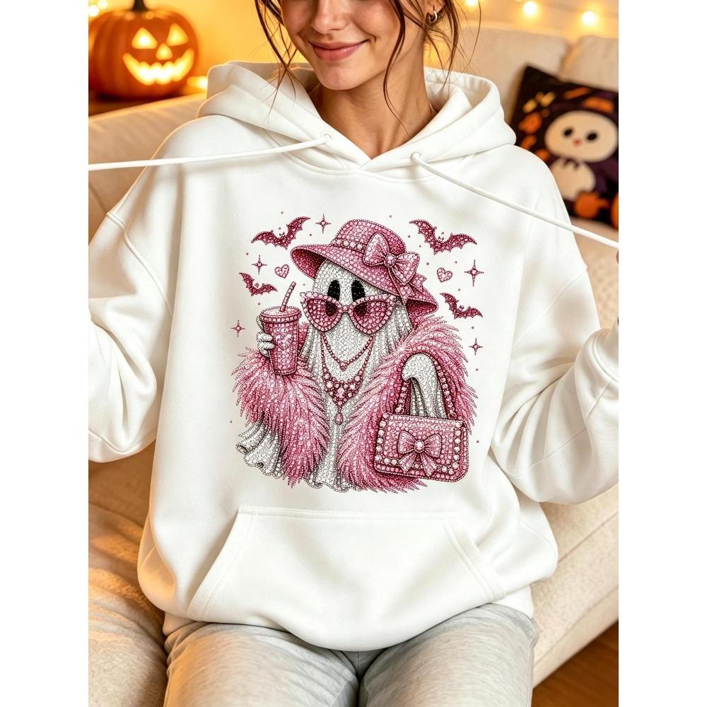 Women's Hooded Sweater Halloween Double Hat Loose 3D Printing Loose Comfort Casual Daily Creative Sweatshirt