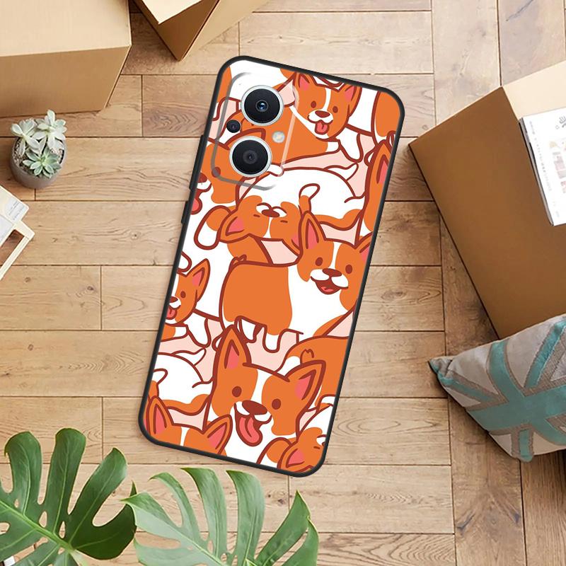 Cartoon Corgi Dog Phone Case For OPPO Reno 14 12 11 13 F 10 Pro 8T 7 8 Lite OPPO Find X8 X6 X5 X9 Pro Cover