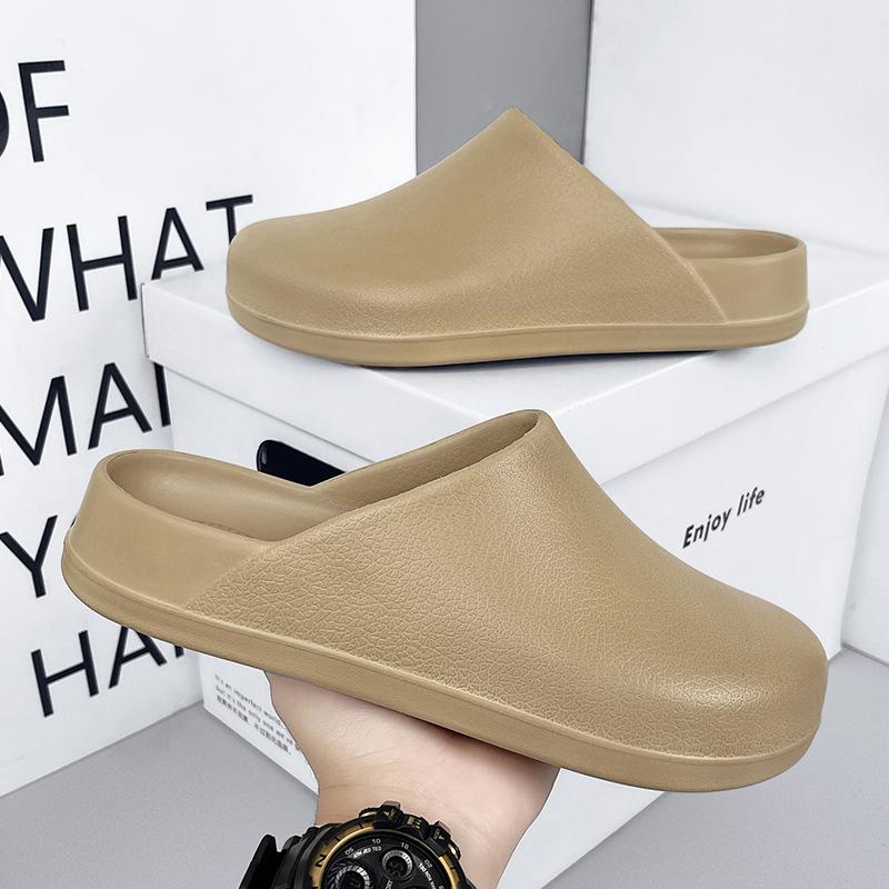 Couple Slippers Summer Baotou Half Slipper Light EVA Soft Soled Slippers Comfort Home Slippers for Men Women Casual Beach Slides