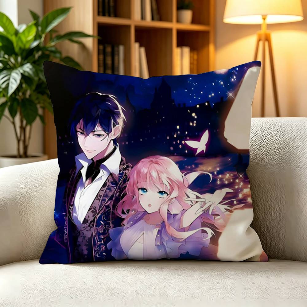 R-Romantic Fantasy 7th Time Loop Anime Square Double-Sided printed Pillow Case Bedroom Bedside Pillow Sofa Cushion Cover
