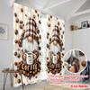 2pcs,2D plane printing Curtains Coffee Gnomes Durable Polyester (without rod) Room Decor Use for Living Room, Office, Kitchen,