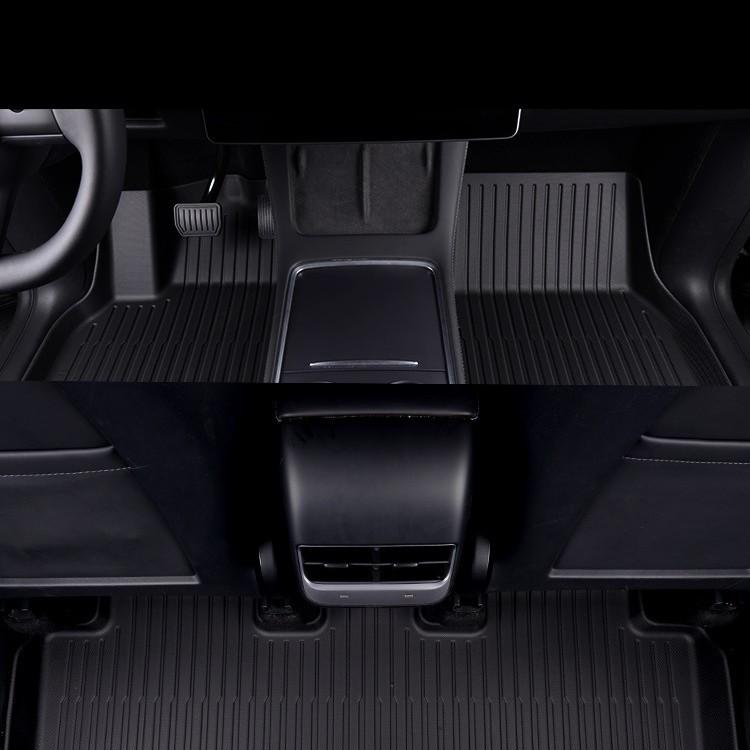 TPE Car Floor Mats for Tesla Model 3 (2021-2023) - Includes Front and Rear Trunk Mats, Thermoformed Design