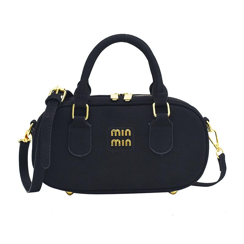 

Retro high-end sense simple Boston bag women s 2025 autumn and winter new handbag trend single shoulder oblique span women s bag One size чёрный