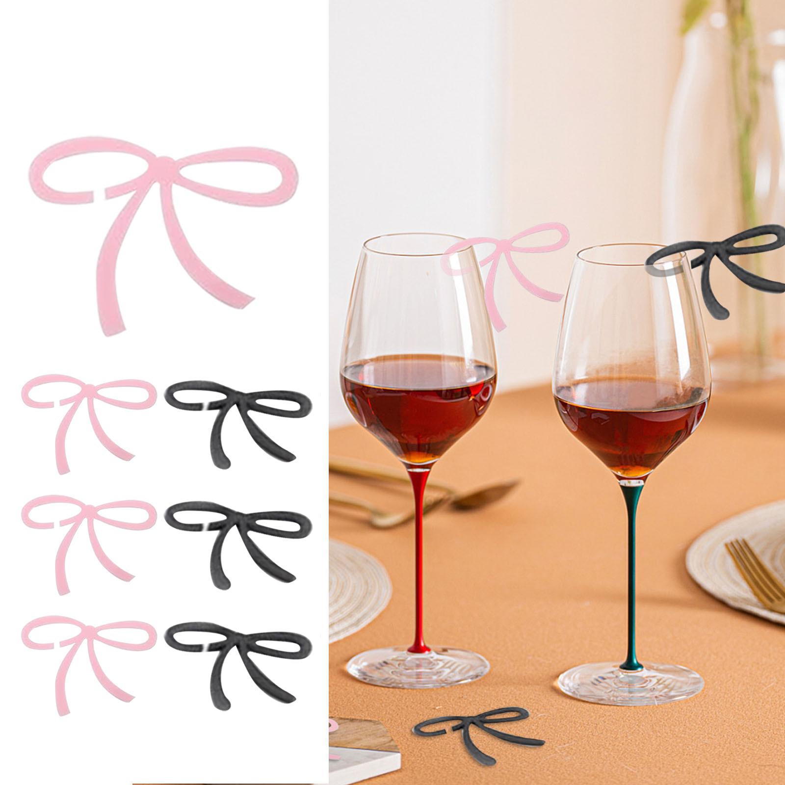 

A Set Of Bow Beverage Tags, Bachelor Party Wine Glasses, Bow Tags, And Decoration ,Two Colors, 6 Per Color One Size розовый