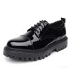 Leather Shoes Men Office Casual High Platform Patent Leather Shoes Male Streetwear Vintage Wedding Shoe