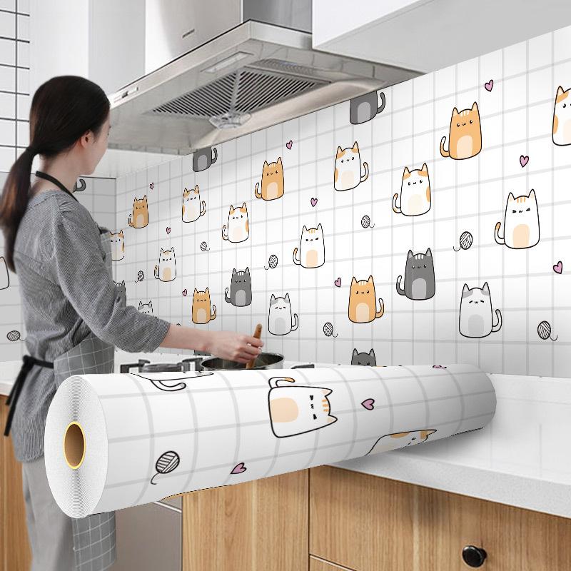 

Плюшевый шарик, кухонная маслостойкая наклейка, водонепроницаемые самоклеящиеся, термостойкие обои, вытяжка для шкафа, огнестойкая наклейка на стену 60x300cm