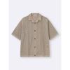 Uniqlo Gu Mesh Knit Open Collar Shirt  Short Sleeve 