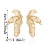 Gold Color Leaf Earrings Exaggerated Fashion Jewelry New Metal Geometric Earrings  Holiday