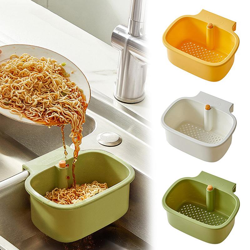 Sink Hanging Strainer Basket Drain Basket Openable Bottom Cover Kitchen Garbage Filter Sink Sponge Storage Basket