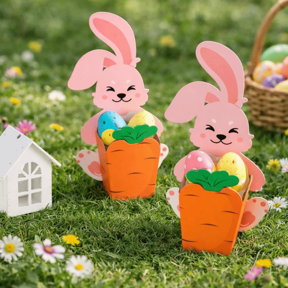 Cute Easter Candy Box Rabbit Hug Carrot Design Cookie Box New Food Packaging Case  Party