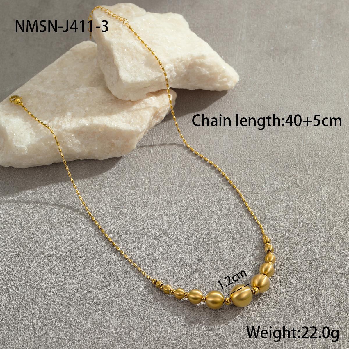 GEMCHIC Women s Fashion Stainless Steel Tiger Eye Bead Choker Necklace 18K Gold Plated Chain Necklace