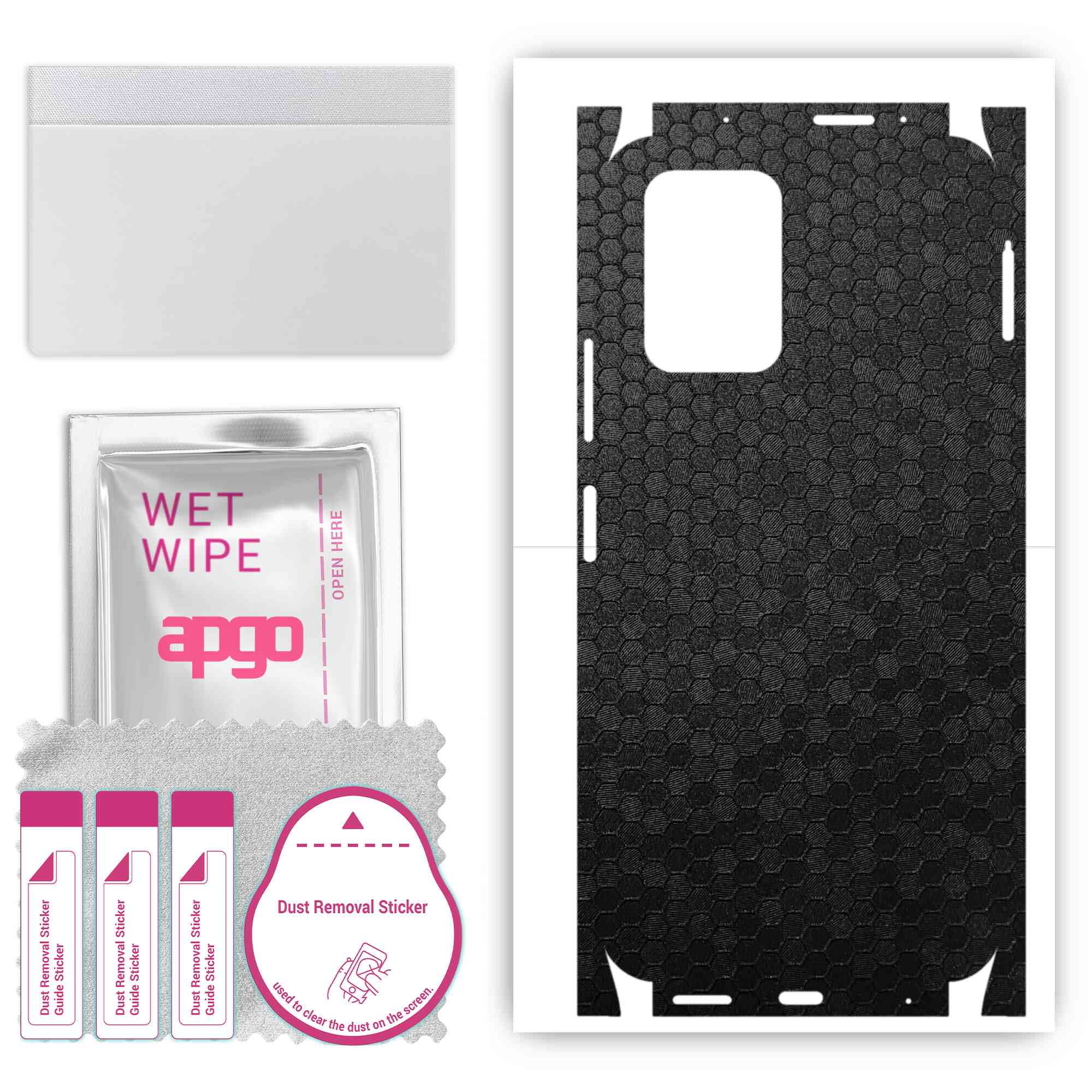 

apgo Protective Skin Sticker for the back+sides compatible with Xiaomi POCO X3 GT, Full Wrap Film, Foil, Vinyl - Pattern Black Honeycomb