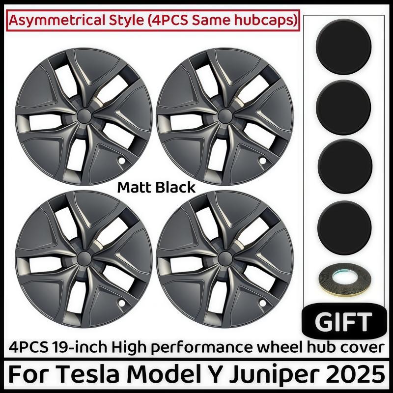 For Tesla Model Y Juniper 2025+ 4PCS Hub Cap Car Replacement Wheel Cap 19 Inch Performance Automobile Hubcap Cover Accessories TESLA&Model Y Juniper&19-Inch 2025