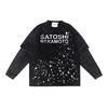 American High Street Oversize Long Sleeve T-Shirt Splash Ink Print Mock Two-Piece Cotton Blend Fall 2025