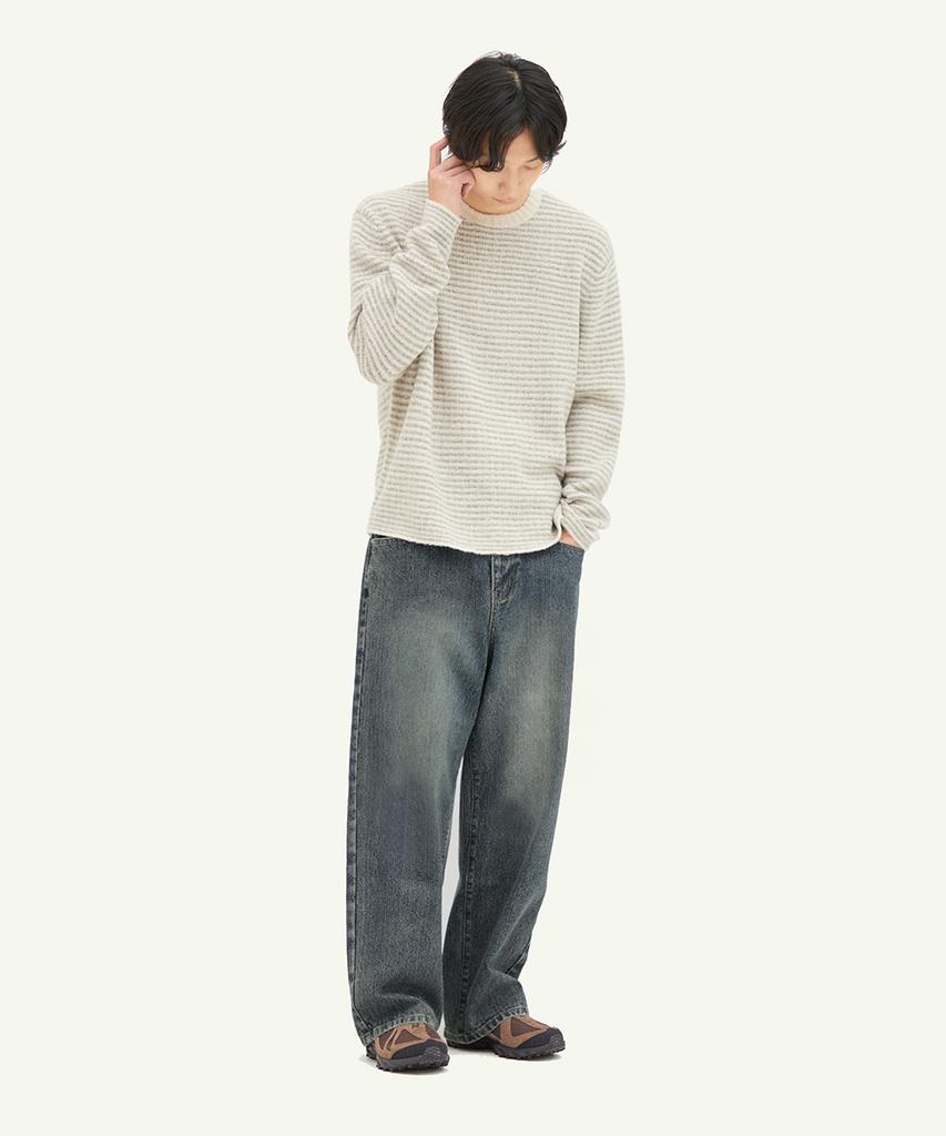 INTEMPOMOOD Lees Harbor Stripe Knit_Cream Gray