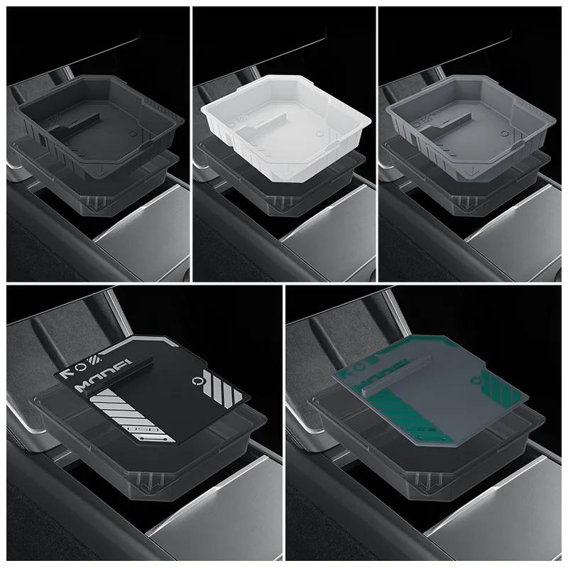 for Tesla New Model Y Juniper 2025 Center Console Storage Organizer Box Armrest Box Bottom Tray Cup Holder interior Accessories kdf3