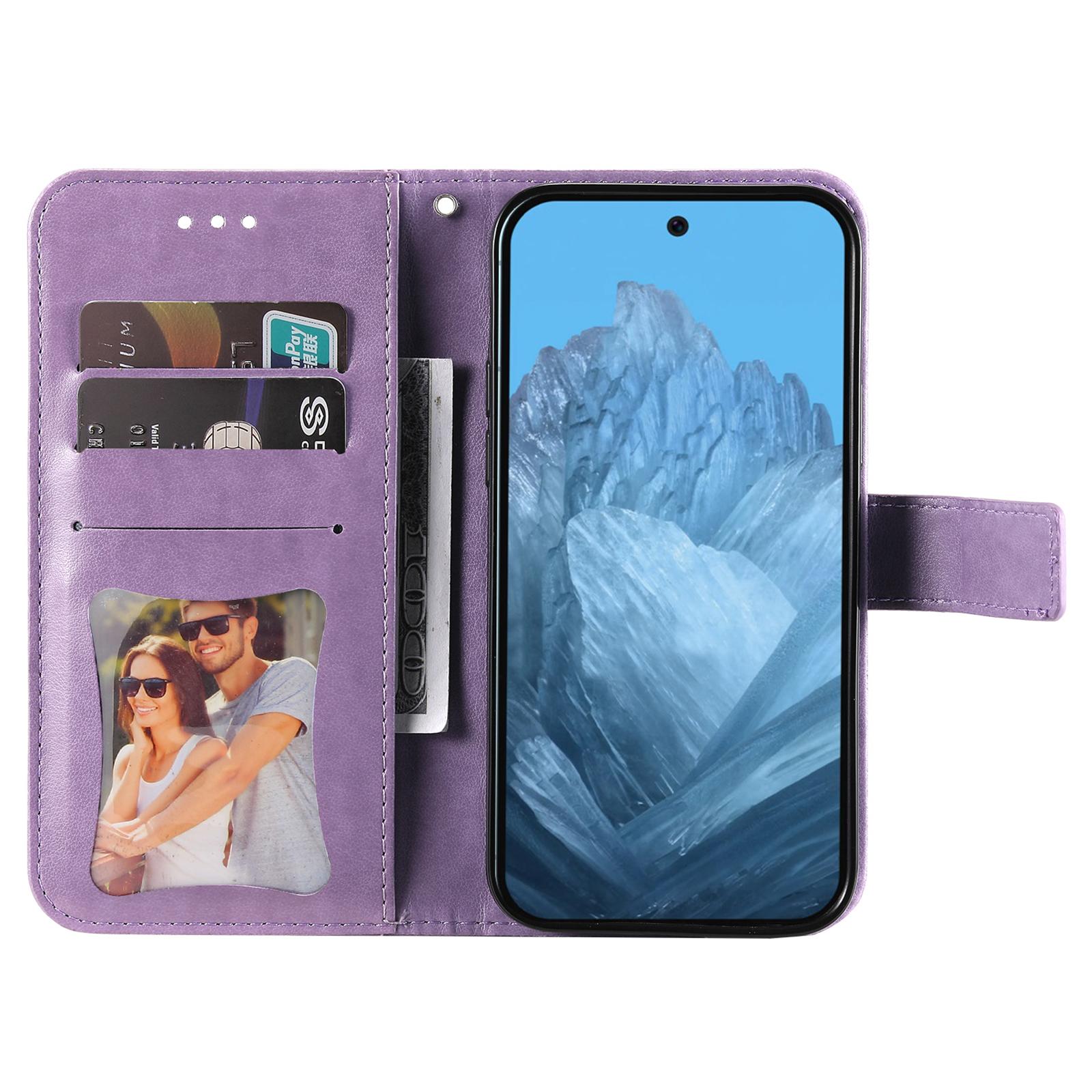 

For Google Pixel 10 Pro/Pixel 10/Pixel 9/Pixel 9 Pro Case Floral Pattern PU Leather Wallet Stand Phone Cover Green