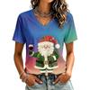 Women's Casual Christmas Printed Short Sleeve T-Shirt for Holiday and Everyday Wear