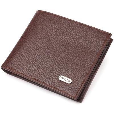 Practical Men's Bifold Wallet Made of Genuine Leather Flotar CANPELLINI Purse 21586 Brown