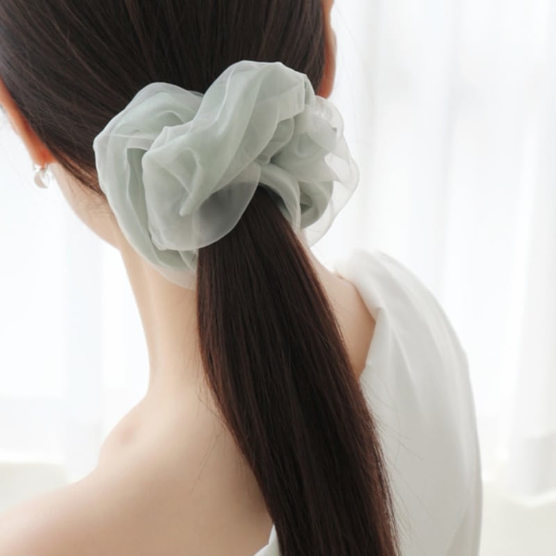 NOCTURN BLOOM SHEER DOUBLE ORGANZA SCRUNCHIE (6colors)